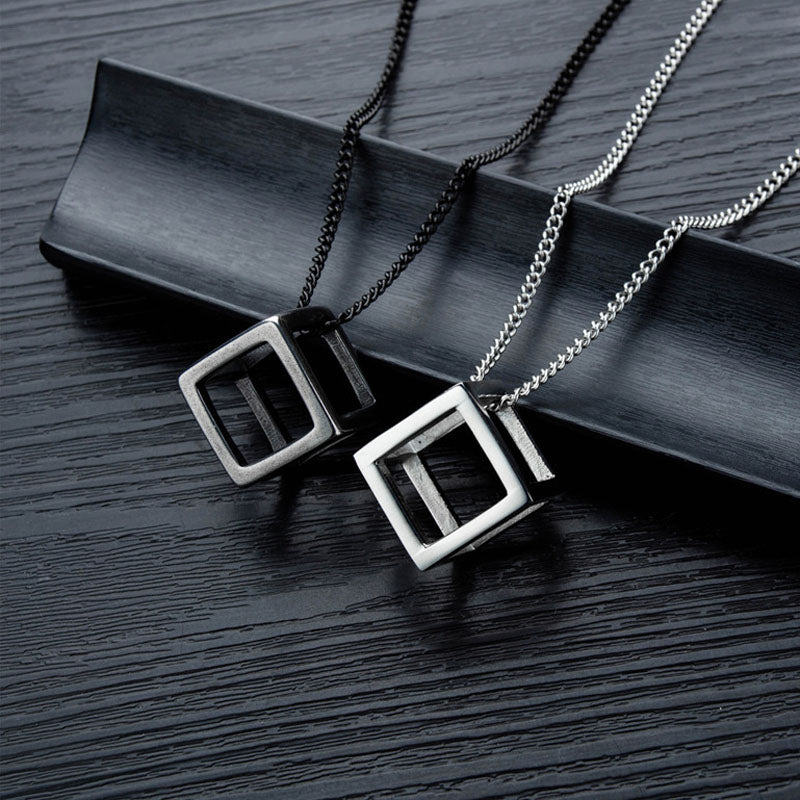 Equilibrium Cube Pendant || Mens Jewelry Necklace