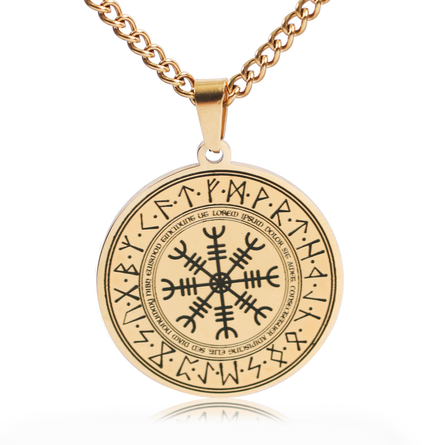 Vintage Viking Rune Compass || Mens Jewelry Pendant