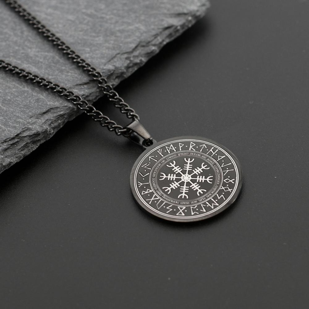 Vintage Viking Rune Compass || Mens Jewelry Pendant