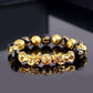 Lucky Golden Dragon || Obsidian Stone Beads Bracelet