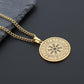 Vintage Viking Rune Compass || Mens Jewelry Pendant