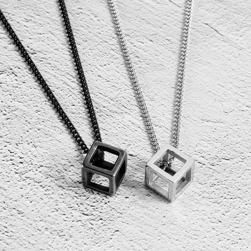 Equilibrium Cube Pendant || Mens Jewelry Necklace