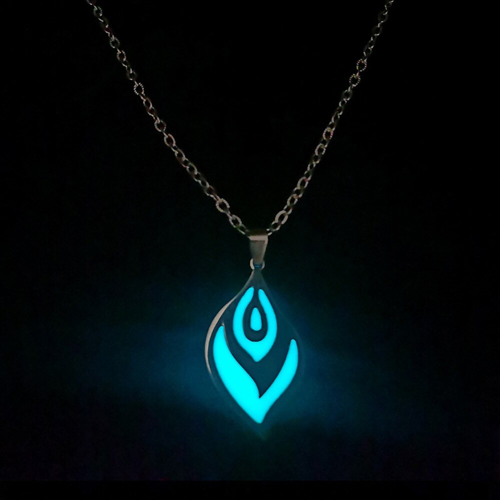 Luminous Pendant - Heart/Wolf/Feather || Mens Fluorescent Necklace