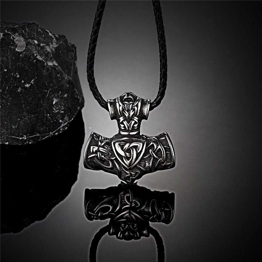 Runic Viking Anchor Pendant || Mens Jewelry Neclace