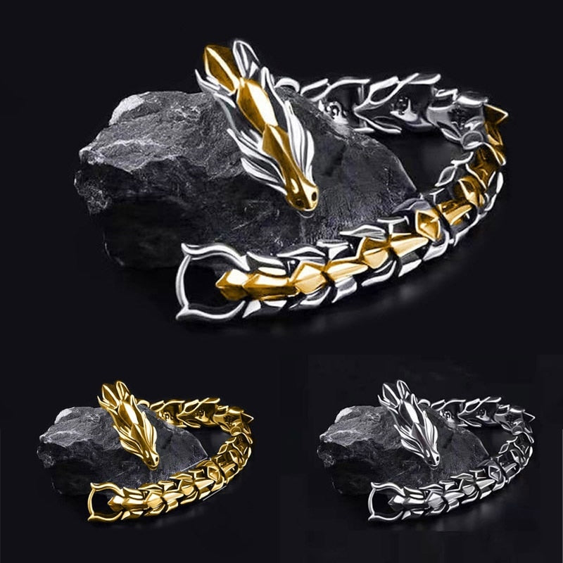 Dragon Head Bracelet || Mens Jewellery Wristband