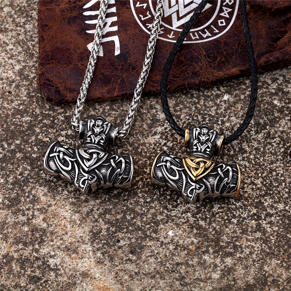 Runic Viking Anchor Pendant || Mens Jewelry Neclace