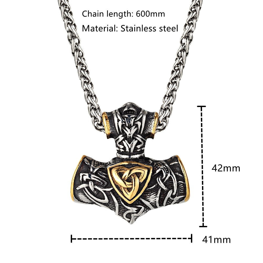 Runic Viking Anchor Pendant || Mens Jewelry Neclace