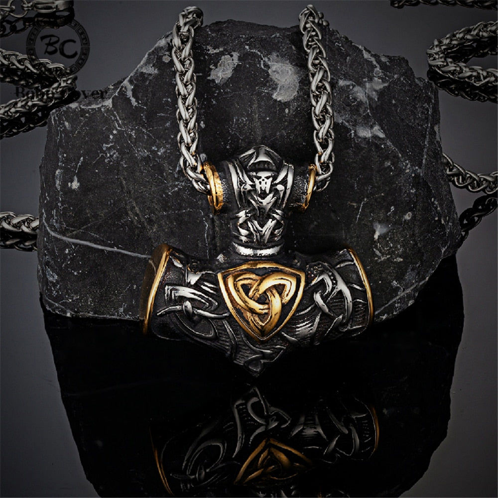 Runic Viking Anchor Pendant || Mens Jewelry Neclace