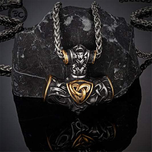 Runic Viking Anchor Pendant || Mens Jewelry Neclace