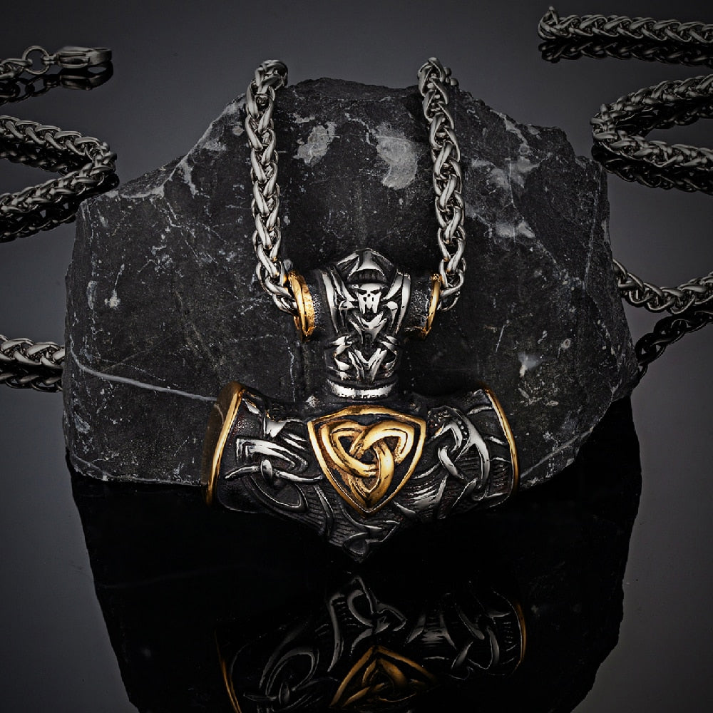 Runic Viking Anchor Pendant || Mens Jewelry Neclace