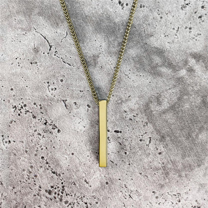 Class Rectangle Pendant || Mens Jewelry Necklace