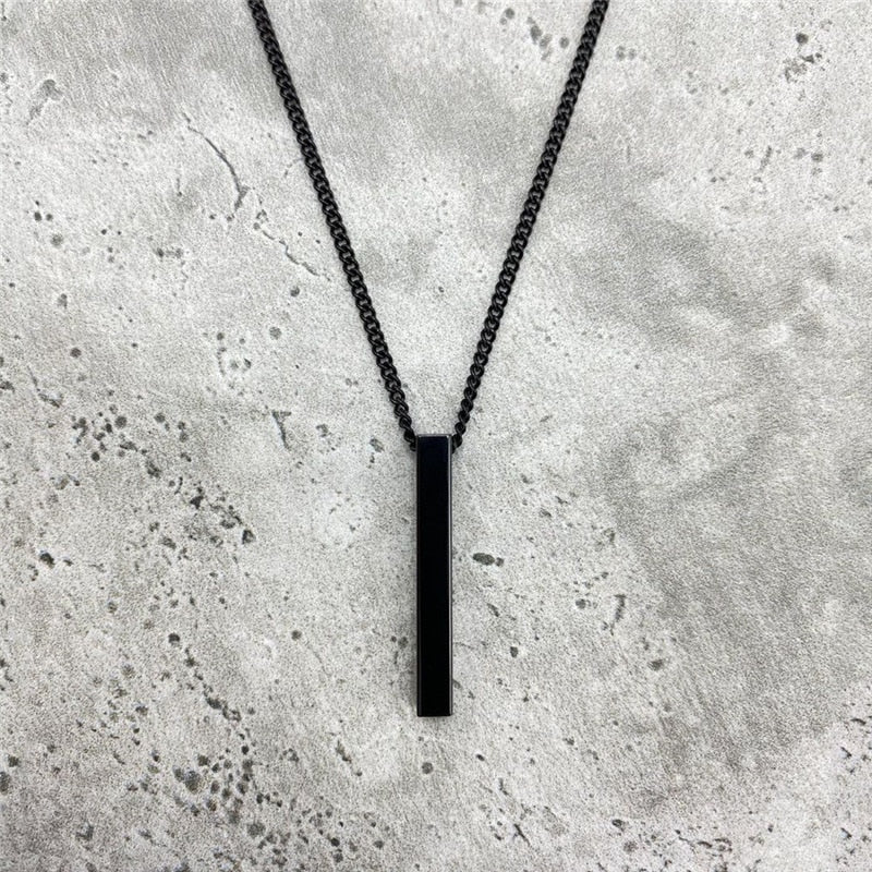 Class Rectangle Pendant || Mens Jewelry Necklace